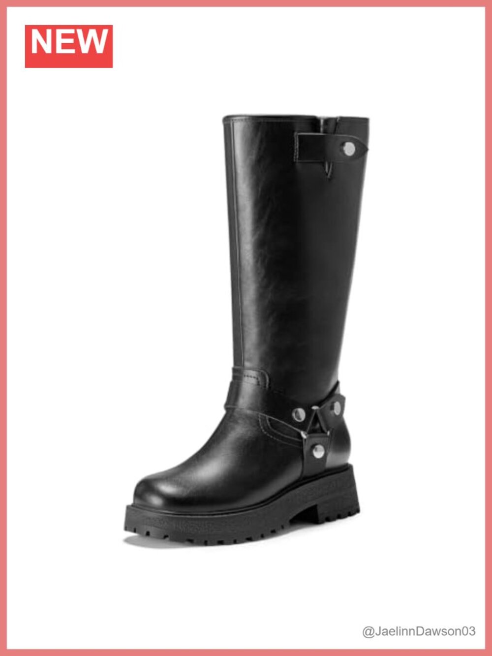 Wide Calf Knee High Boots Women Moto Block Heel Faux Suede